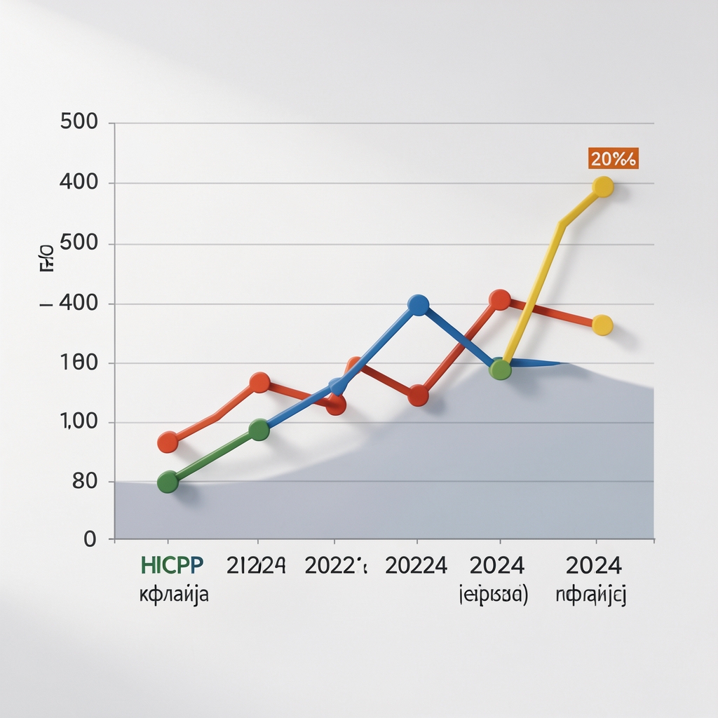 Инфографик с линијским графиконима инфлације еврозоне, укључујући базну инфлацију и HICP индекс за 2022–2024. годину